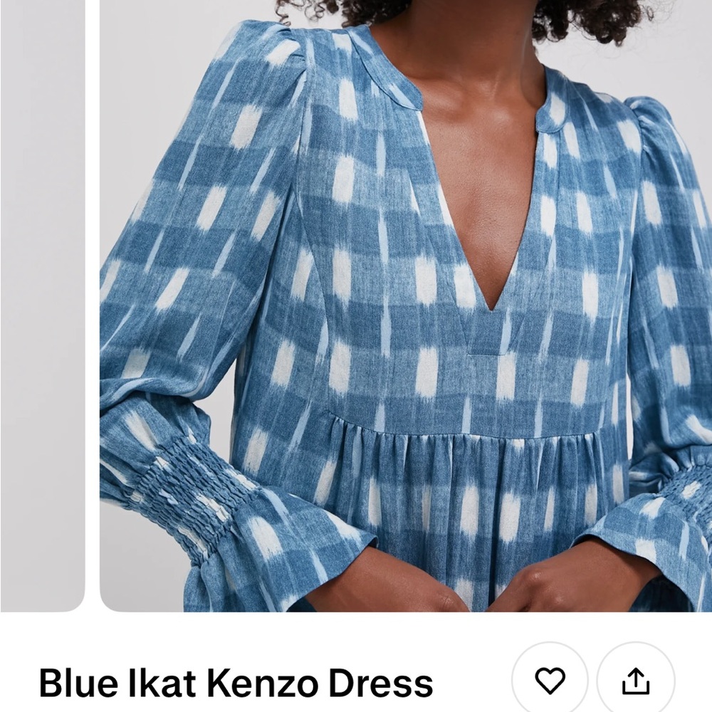 Tuckernuck Blue and White kenzo long Sleeve Dress - Picture 3 of 3
